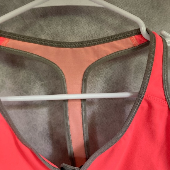 VICTORIAS SECRET VSX Zip Front Racerback Sports Bra Peach Orange Small Petite - Picture 12 of 15